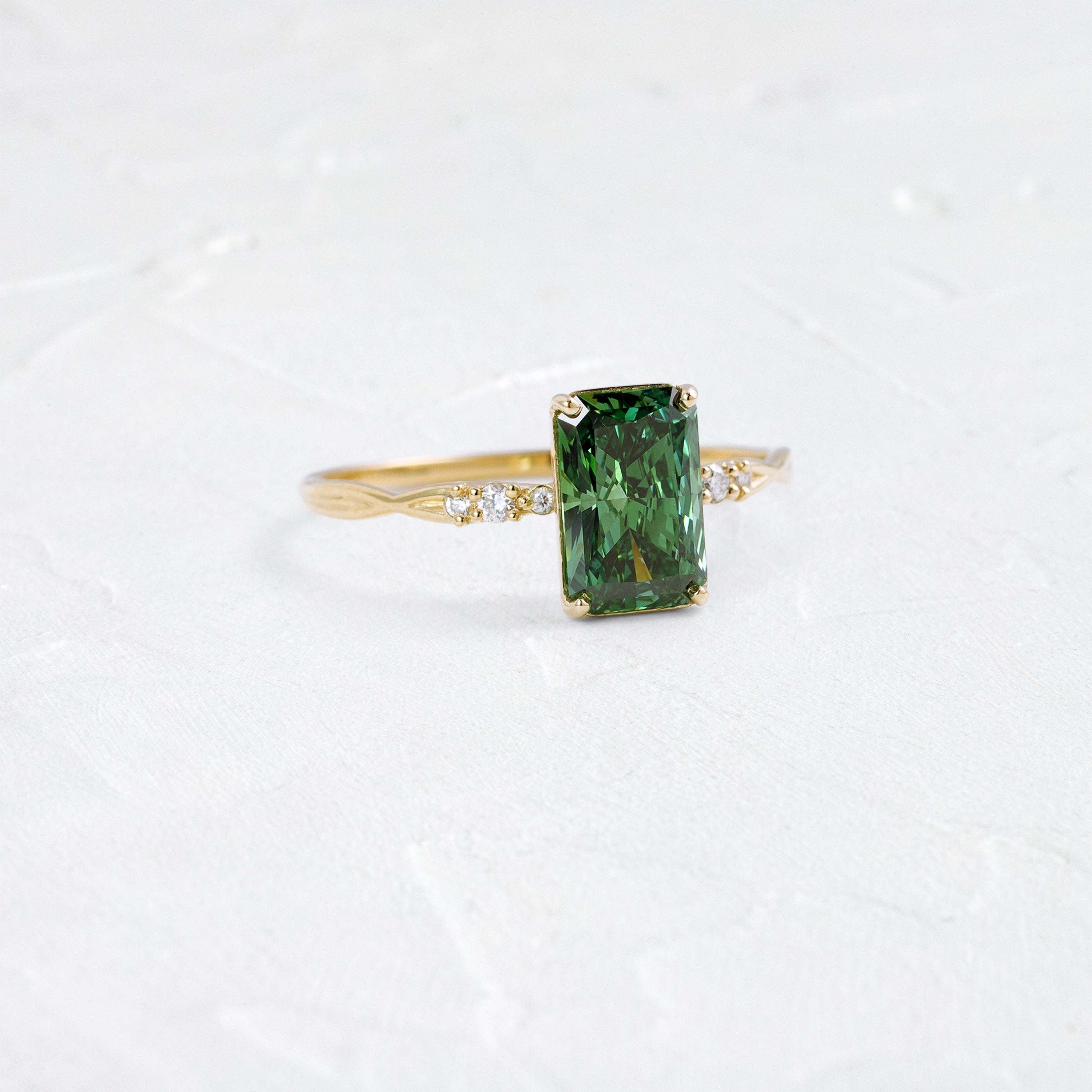 Trestle Ring, 1.33ct. Lab-Grown Green Diamond | Melanie Casey Jewelry