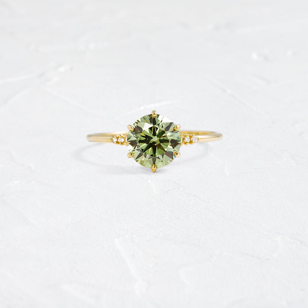 Poppy Seed Ring, Lab-Grown Green Diamond Melanie Casey