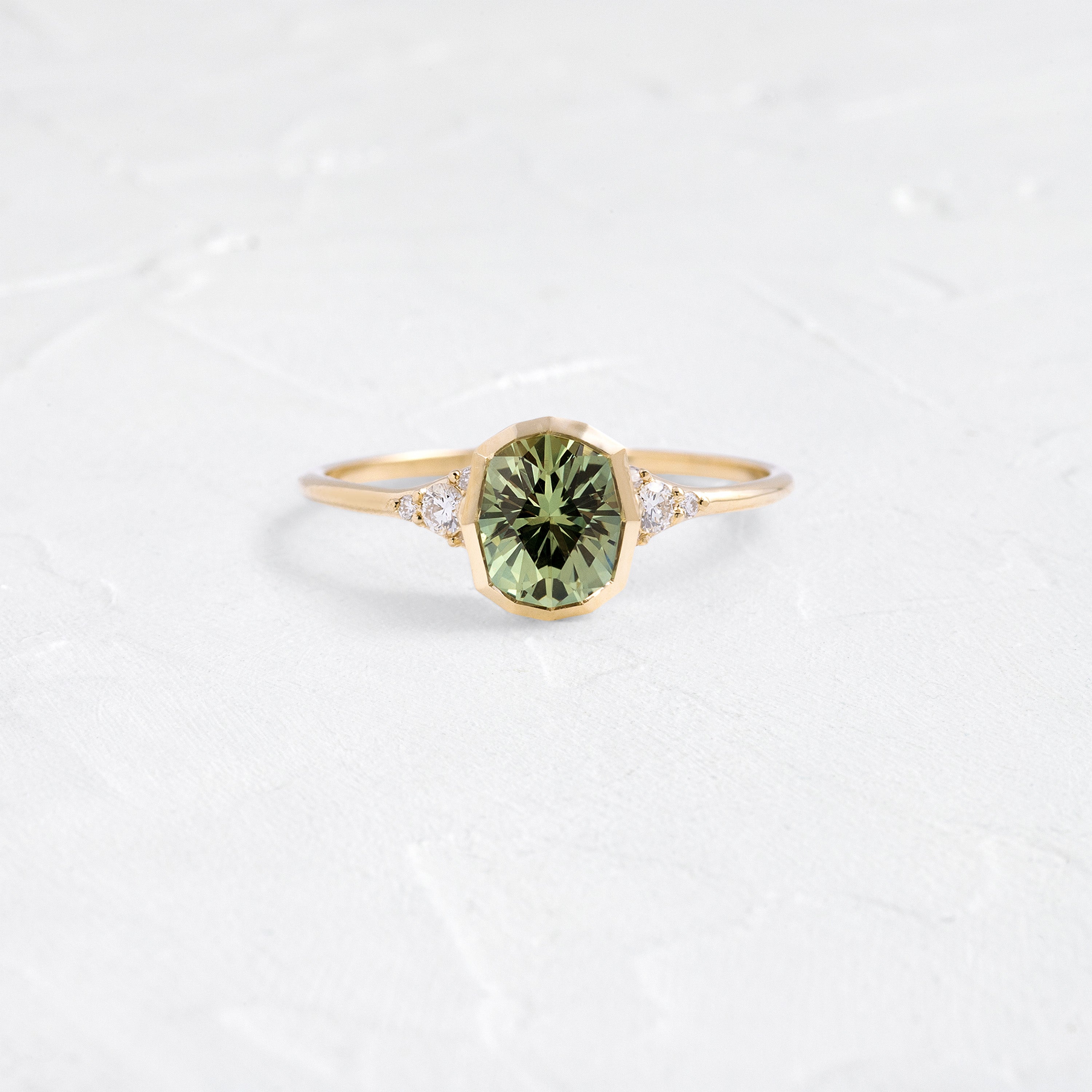 Evenfall Ring, 1.32ct. Yellow-Green Montana Sapphire | Melanie