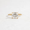 Whisper Ring with Pave Band, Asscher Cut (14k Yellow Gold)