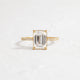 Whisper Ring with Pave Band, Emerald Cut