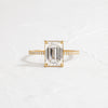 Whisper Ring with Pave Band, Emerald Cut (14k Yellow Gold)