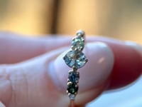 Seafoam Linear Cluster Ring with Aquamarine