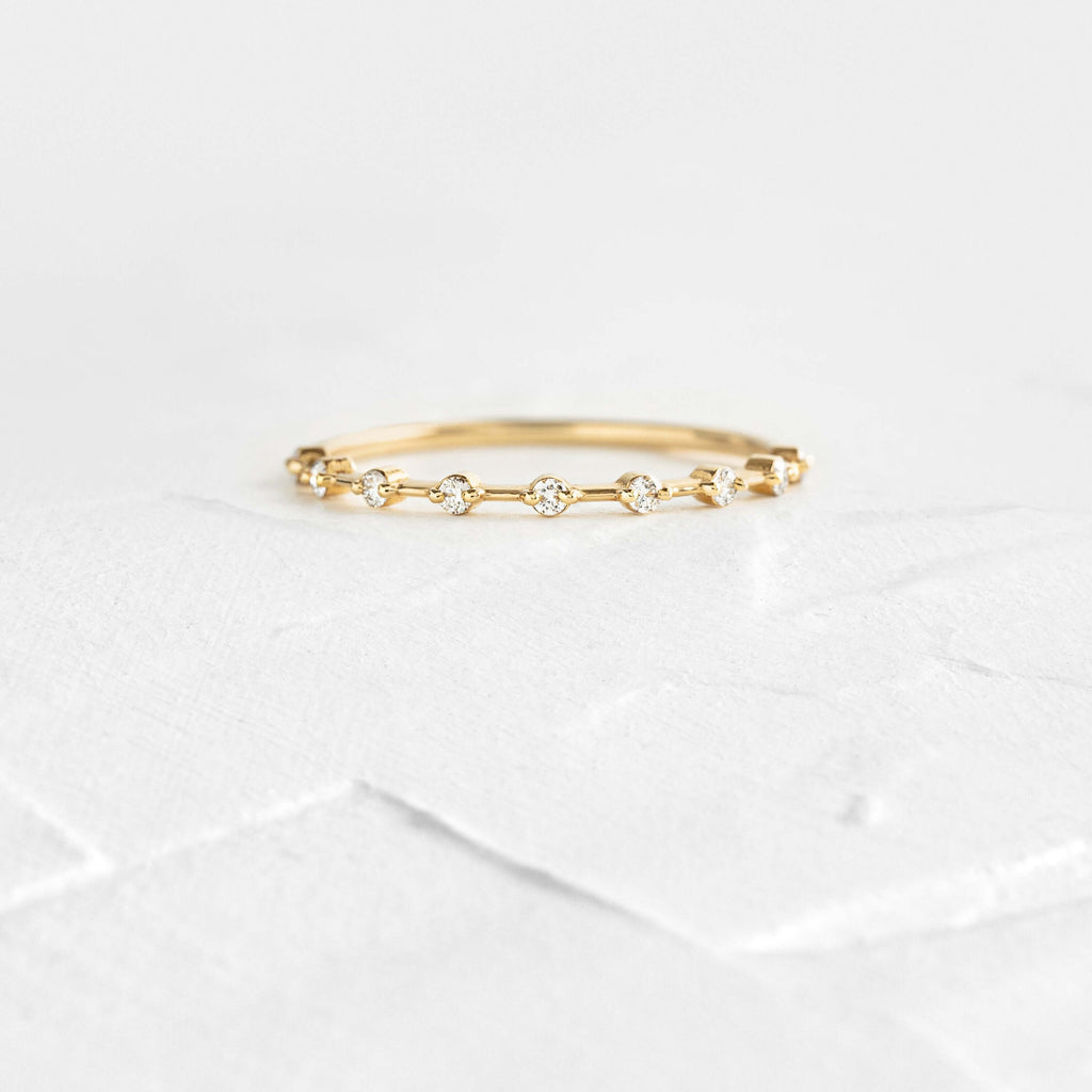 Petite Diamond Distance Band Handcrafted Wedding Band – Melanie