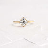 Threaded Ring with Halo, Round Cut (14k Yellow Gold)