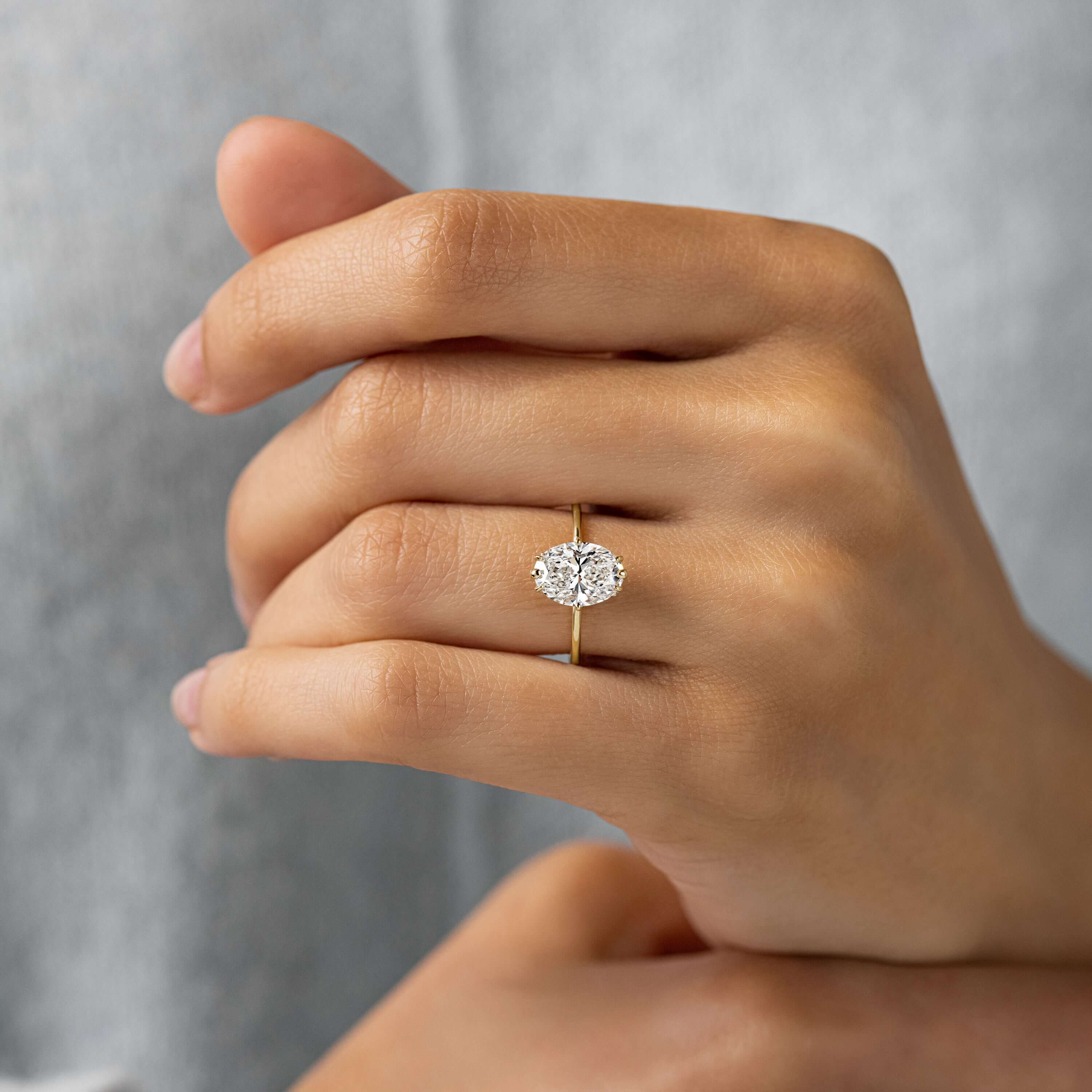 Unveiled Ring with Diamond Sweep, Oval Cut Melanie Casey