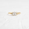 Product photo of 14k Yellow Gold 0.9ct. Cushion-cut diamond Snowdrift Engagement Ring featuring accent diamonds