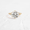 Product photo of 14k Yellow Gold 3ct. Round-cut diamond Snowdrift Engagement Ring featuring accent diamonds