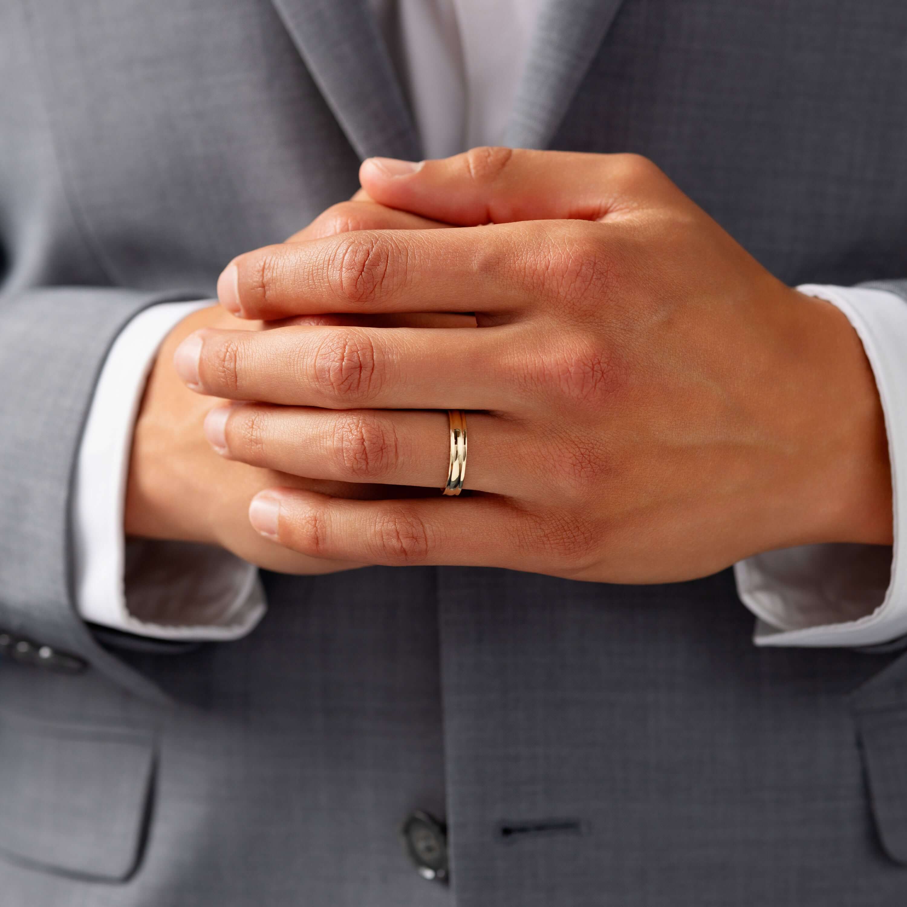 Yellow Gold Wedding Mens Thin Wedding Band 2mm Men's Mens Thin