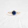 Coda Ring, Round Cut Blue Sapphire (14k Yellow Gold)