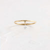 Drilled Diamond Ring, Ready to Ship (14k Yellow Gold)