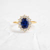 Helio Ring, Oval Cut Blue Sapphire (14k Yellow Gold)