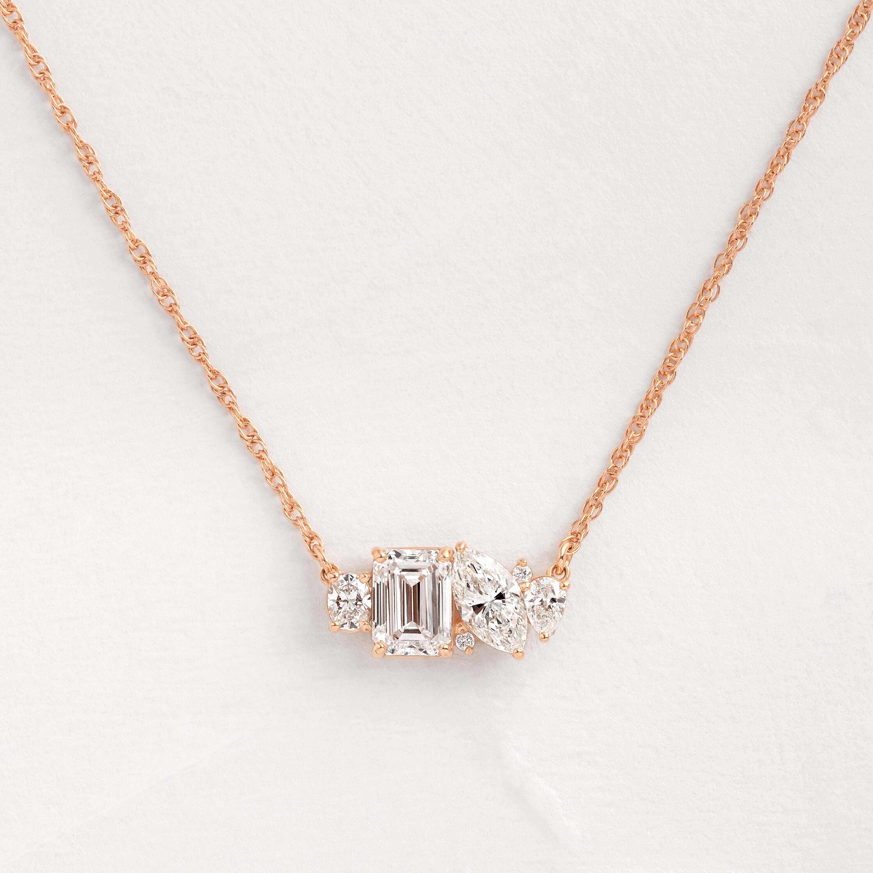 Toi et Moi et Le Reste Necklace, Choose Your Stone Necklace | Diamond ...