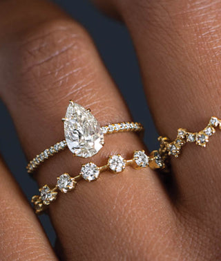 2 Carat Fancy Yellow Pear Diamond Delicate Engagement Ring